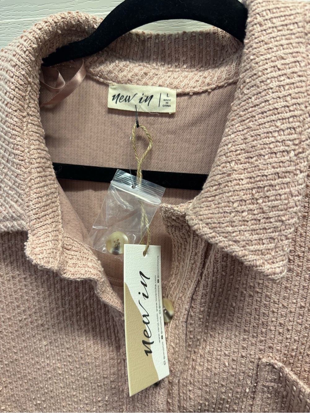 New In Blush Pink Button-Front Knit Cardigan